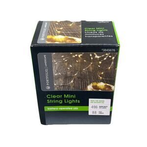 Portfolio Clear Mini String Lights, 88 Feet Long, 496 White LED Lights. {E8}.